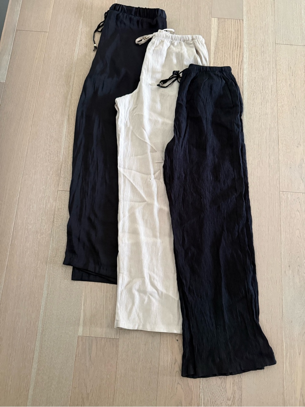 Zara - Drawstring pants & satin button down tops bundle - Picture 2 of 4